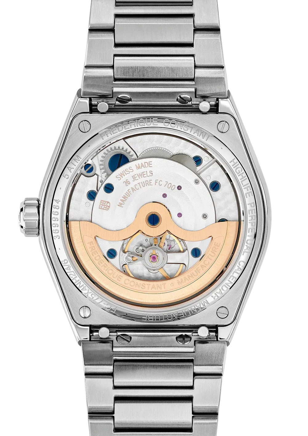 FREDERIQUE CONSTANT HIGHLIFE PERPETUAL CALENDAR MANUFACTURE BLUE DIAL