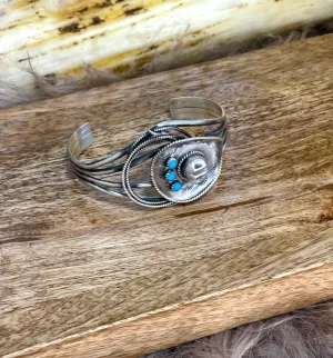 G3 Rodeo Cowgirl Turquoise and Silver Cuff Bracelet