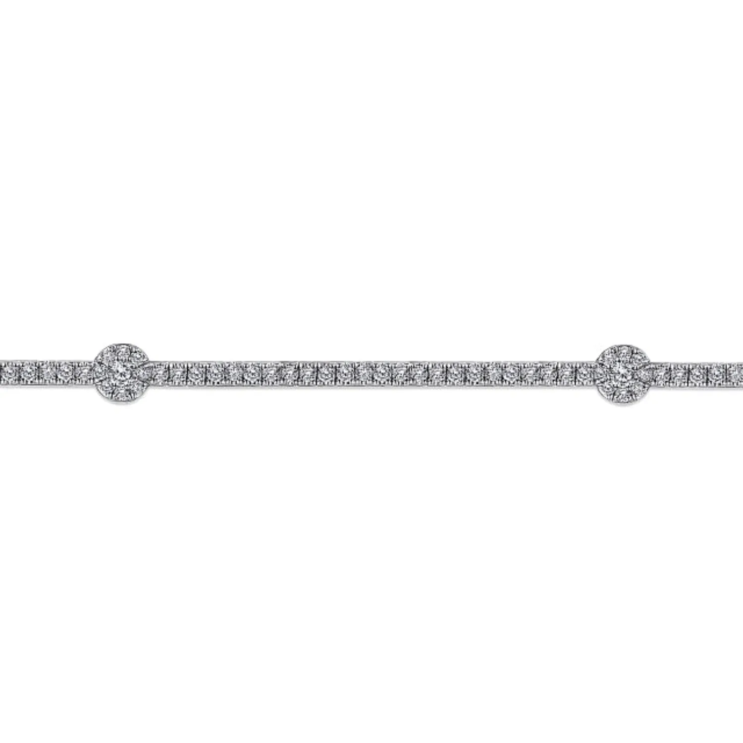 Gabriel & Co. Five Station Pave Set Diamond Tennis Bracelet
