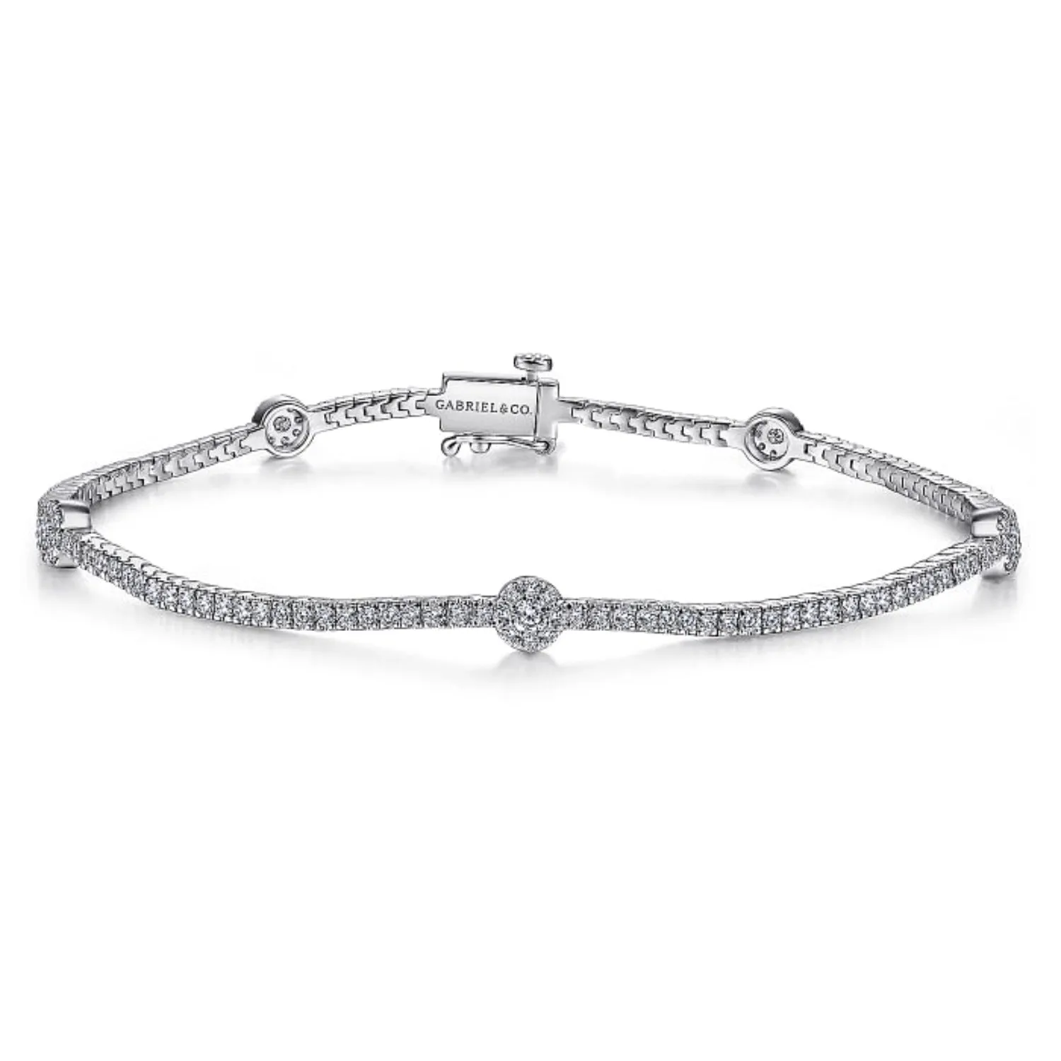 Gabriel & Co. Five Station Pave Set Diamond Tennis Bracelet