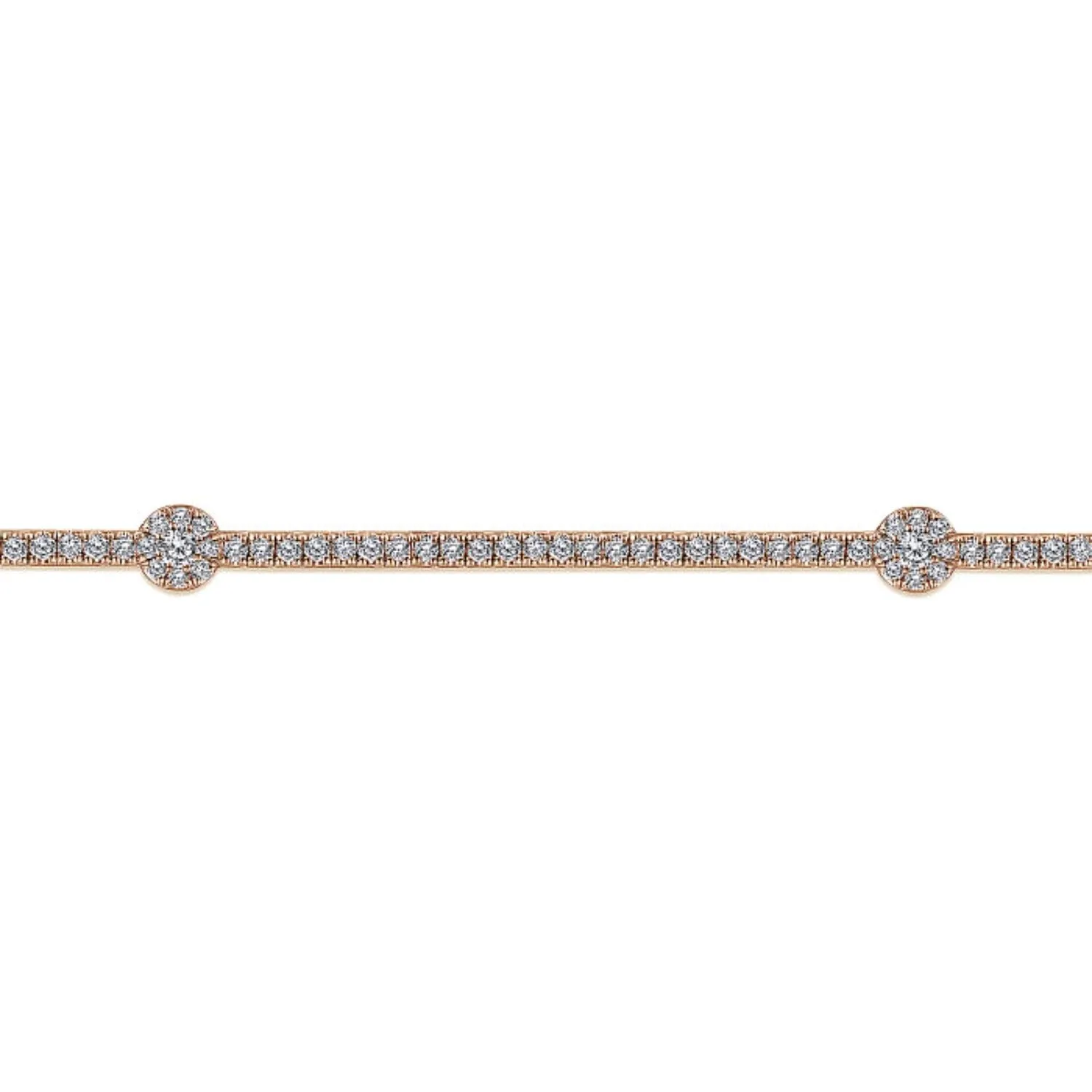 Gabriel & Co. Five Station Pave Set Diamond Tennis Bracelet