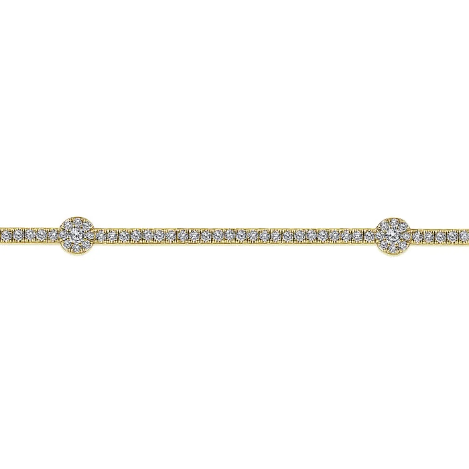 Gabriel & Co. Five Station Pave Set Diamond Tennis Bracelet