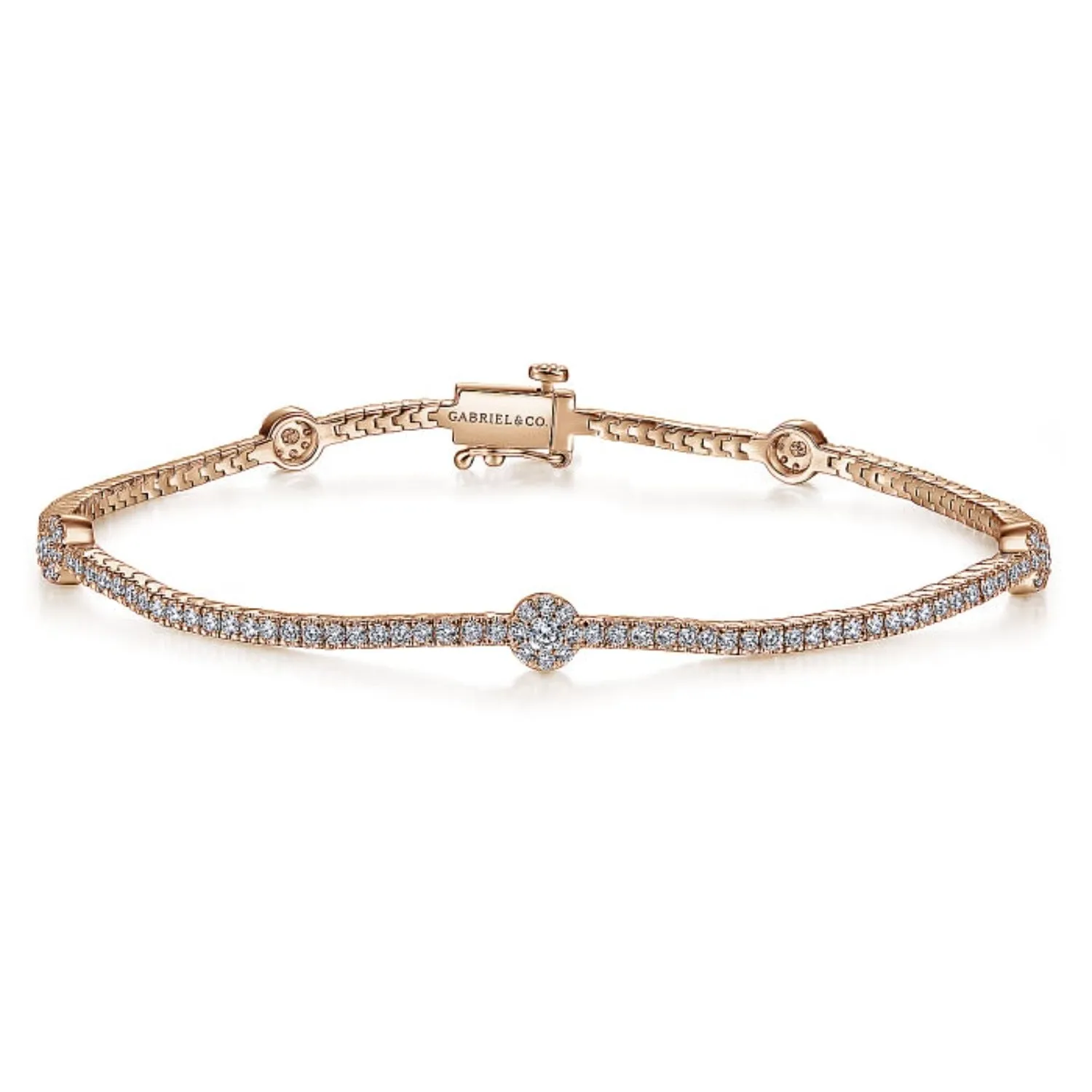 Gabriel & Co. Five Station Pave Set Diamond Tennis Bracelet