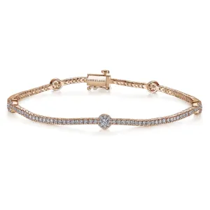 Gabriel & Co. Five Station Pave Set Diamond Tennis Bracelet