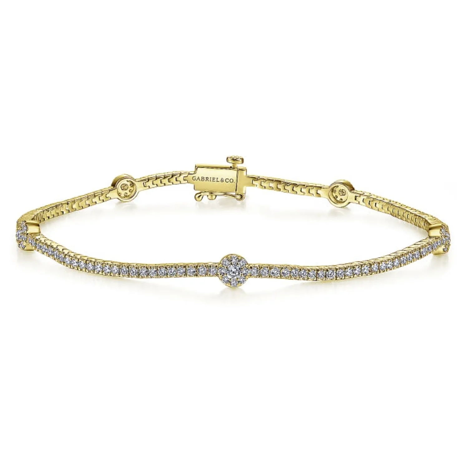 Gabriel & Co. Five Station Pave Set Diamond Tennis Bracelet