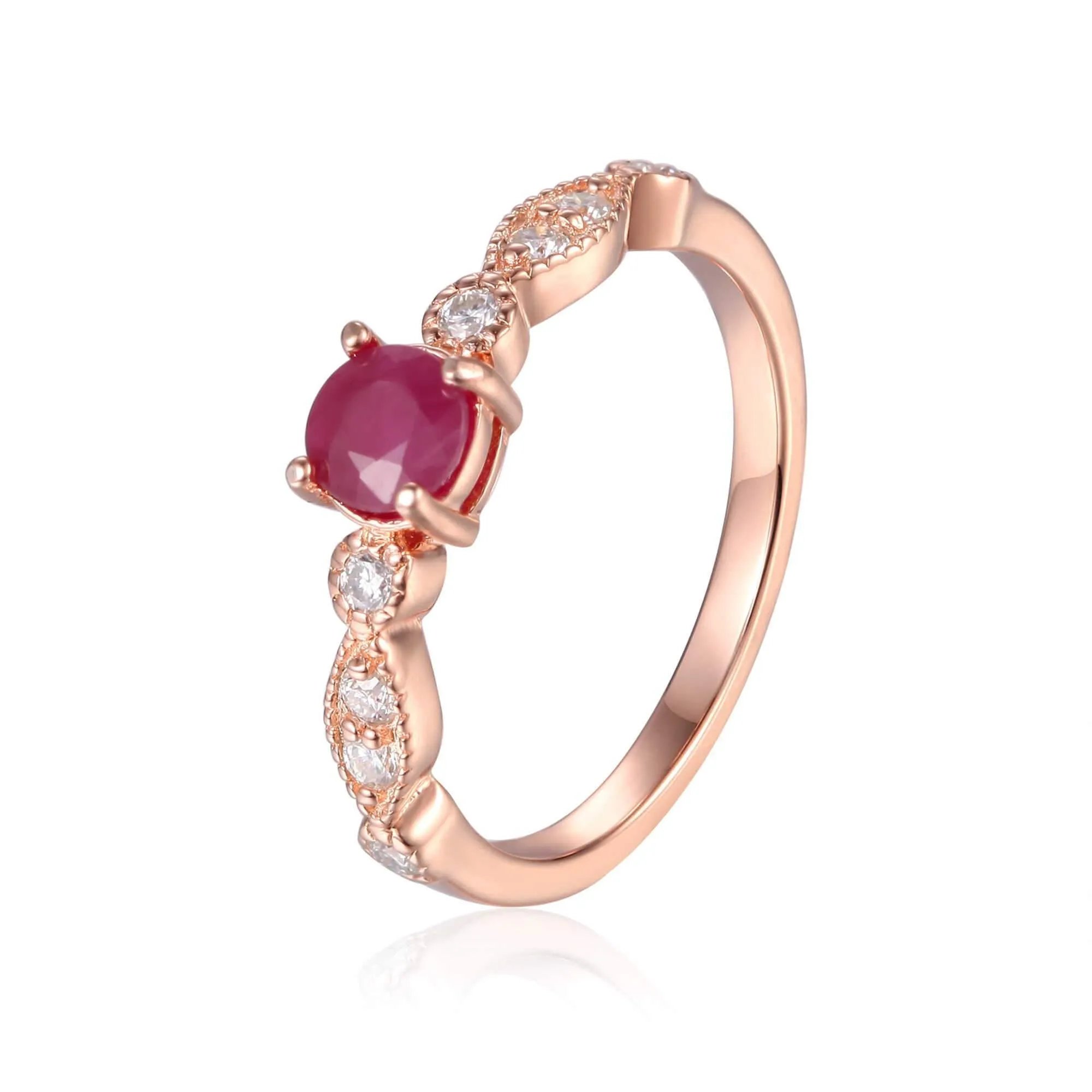 Genuine Ruby Solitaire Ring