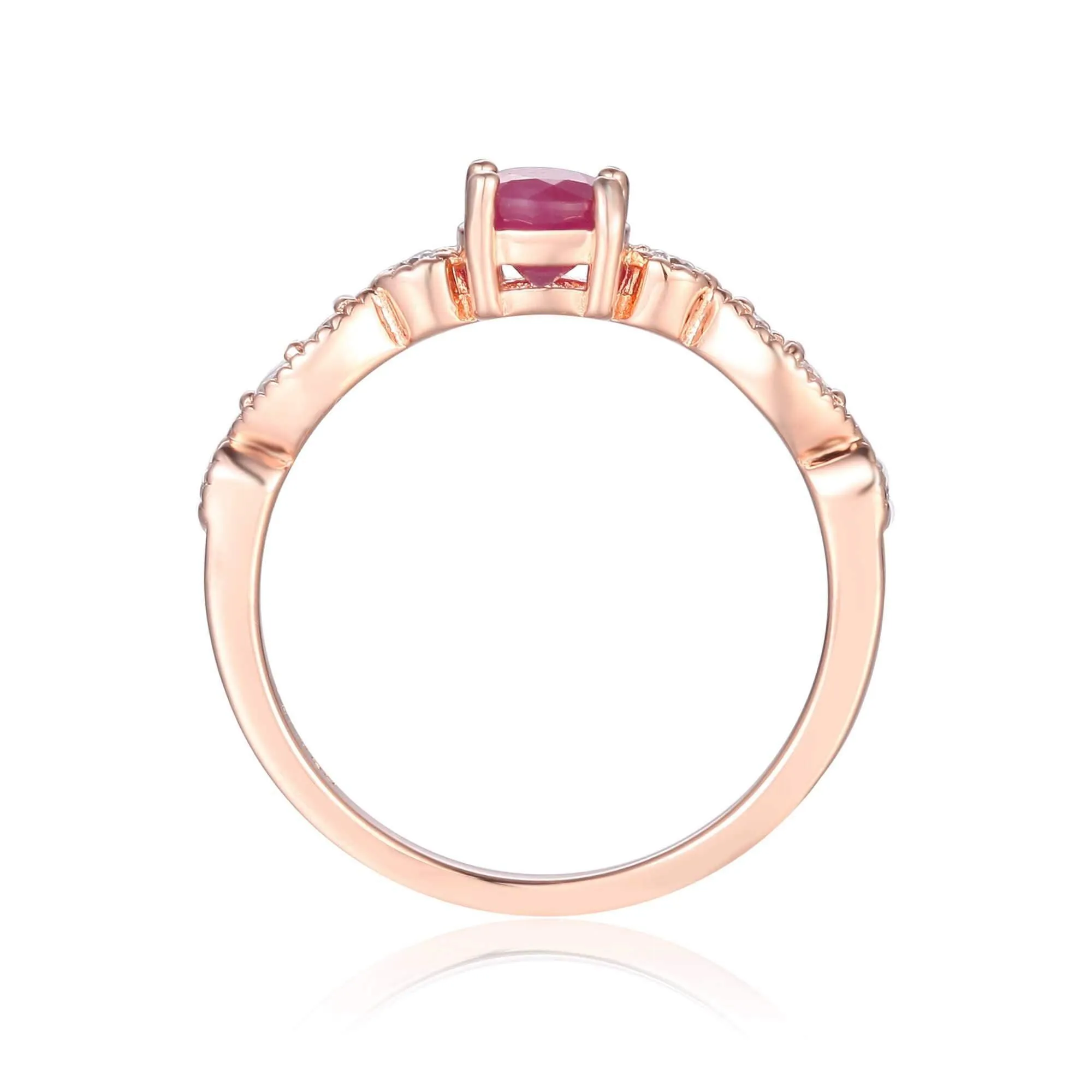 Genuine Ruby Solitaire Ring
