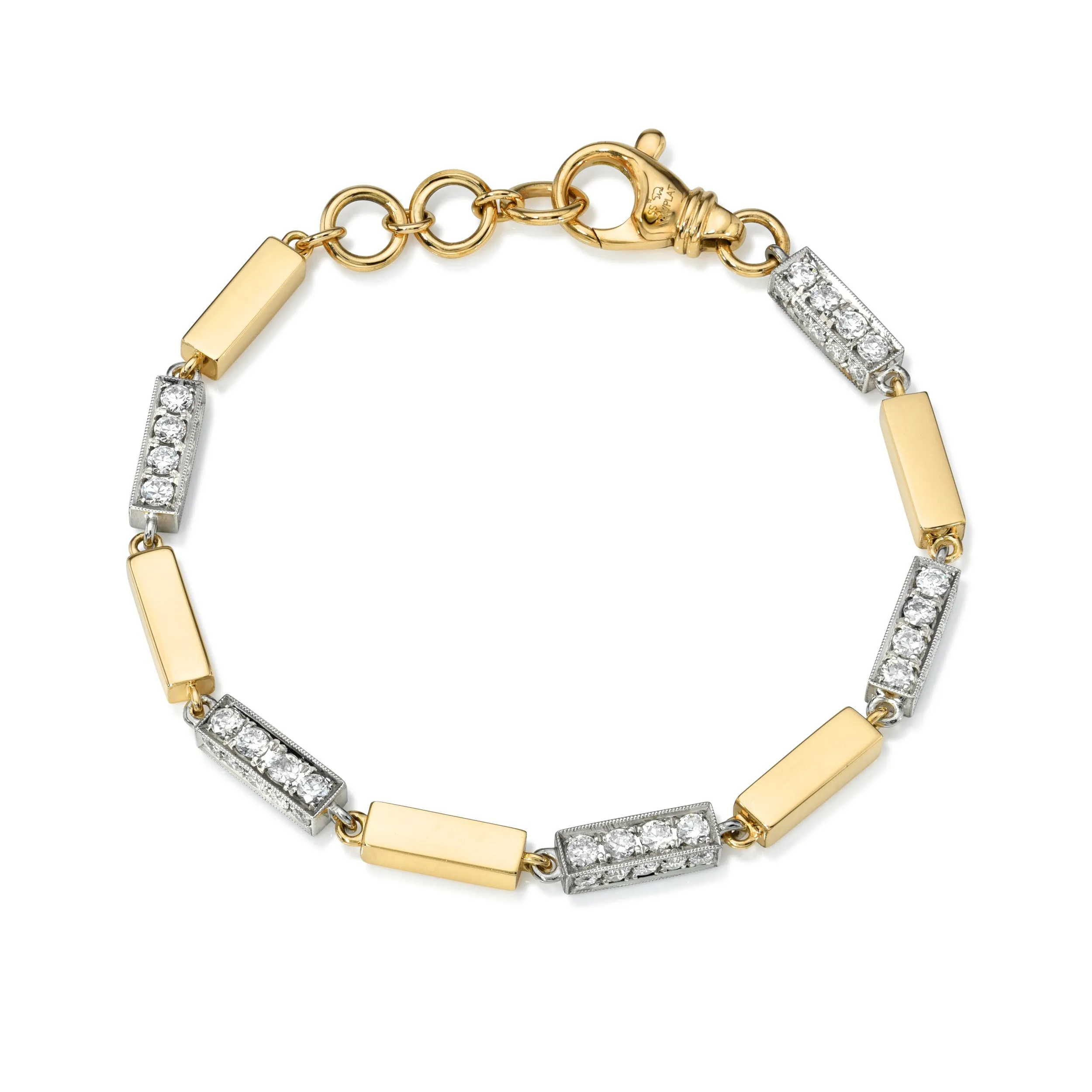 GIANA BRACELET WITH DIAMONDS - TWO TONE