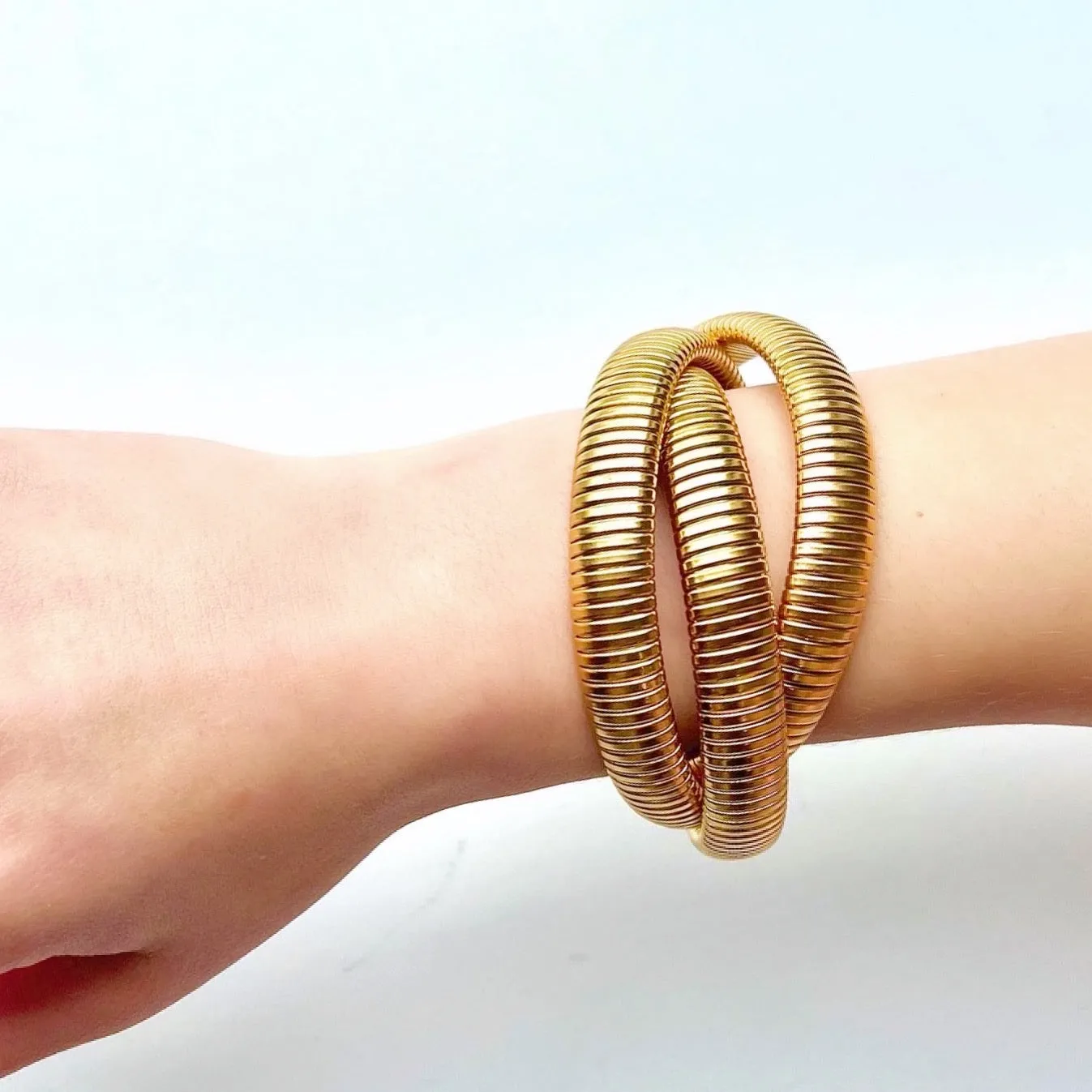 Gilded Grace Snake Stack Metal Bracelets