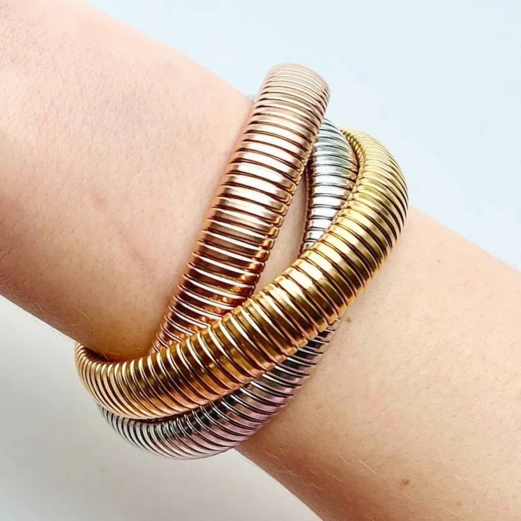 Gilded Grace Snake Stack Metal Bracelets