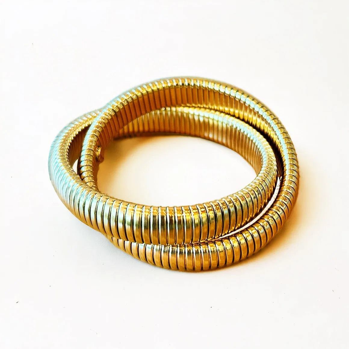 Gilded Grace Snake Stack Metal Bracelets