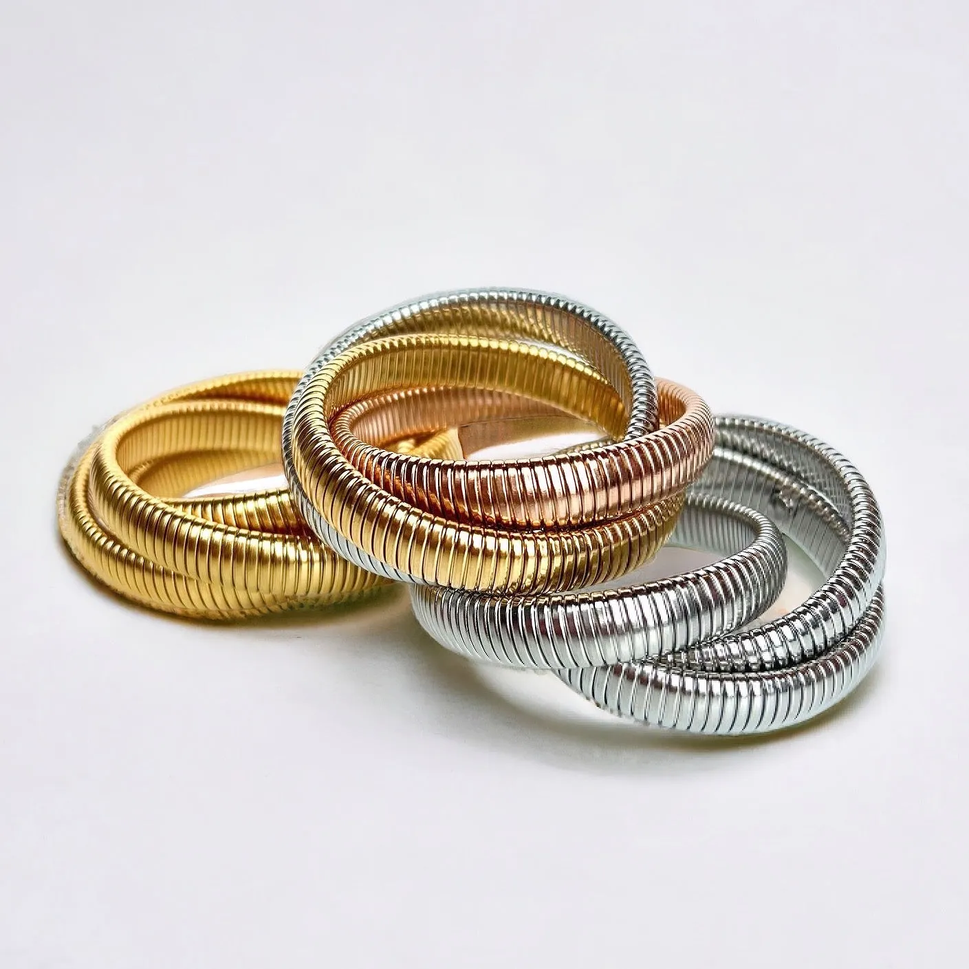 Gilded Grace Snake Stack Metal Bracelets