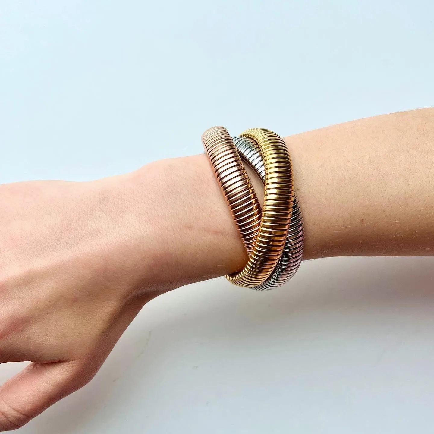 Gilded Grace Snake Stack Metal Bracelets