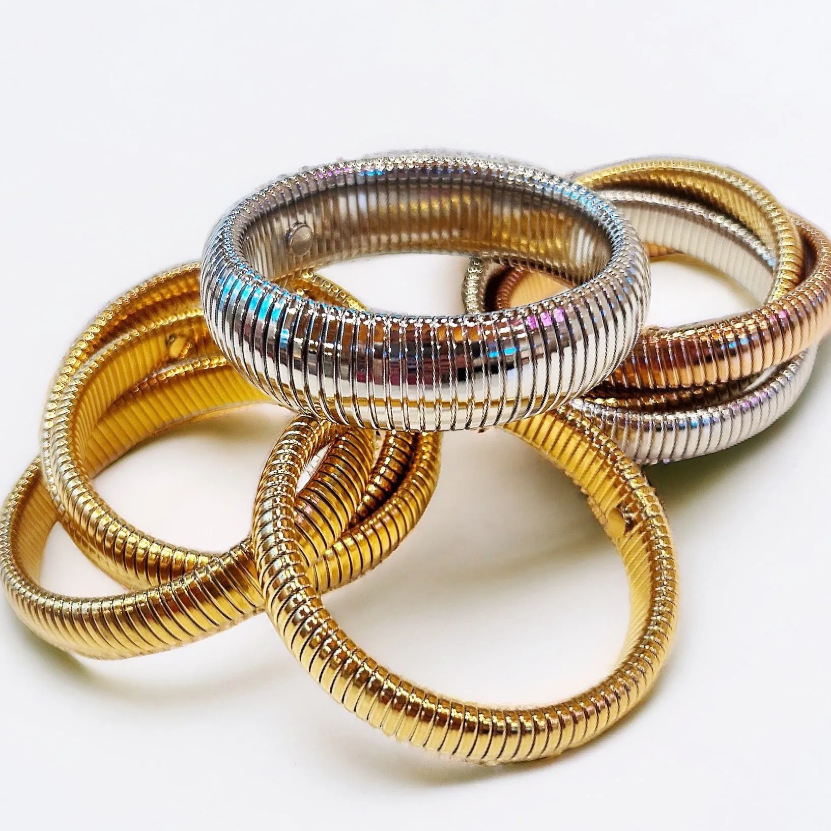 Gilded Grace Snake Stack Metal Bracelets