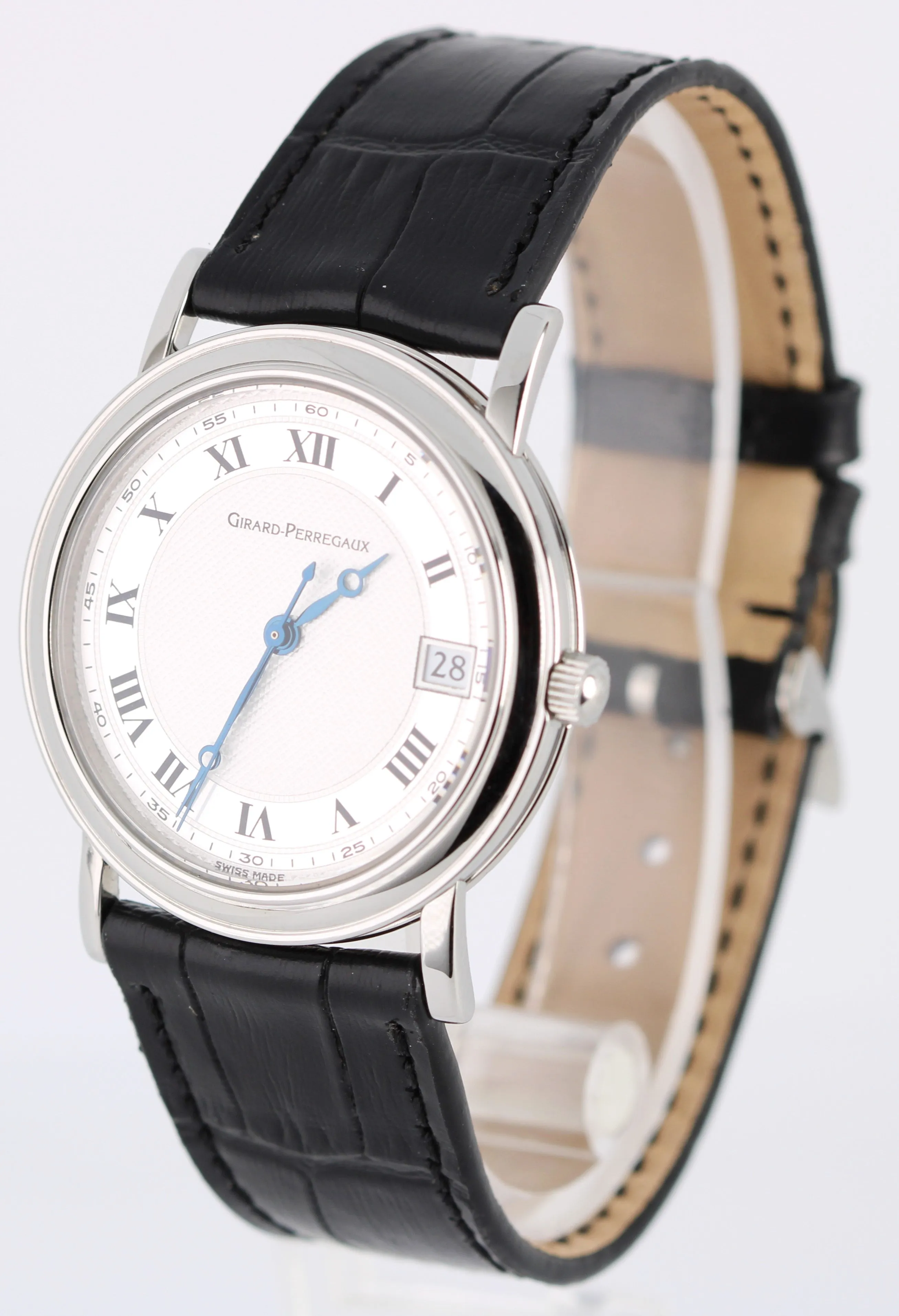 Girard Perregaux Classique Stainless Steel White Roman Numeral 34mm 4770 Watch