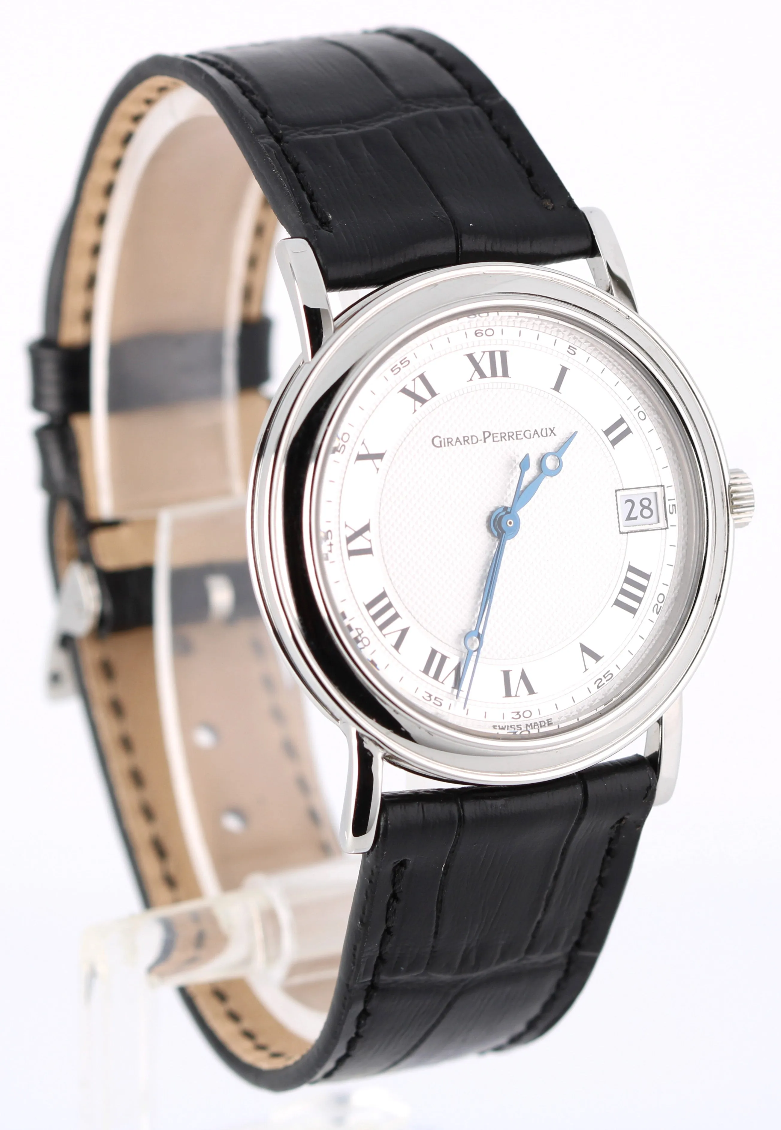 Girard Perregaux Classique Stainless Steel White Roman Numeral 34mm 4770 Watch