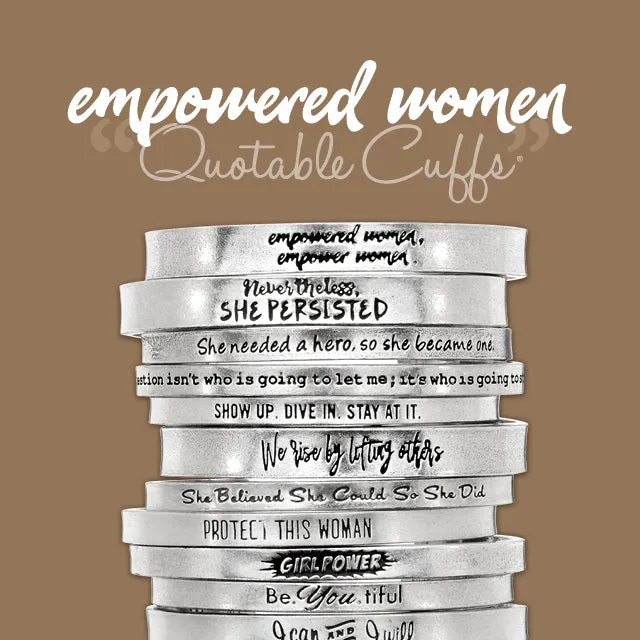 Girl Power Quotable Cuff Pewter Bracelet