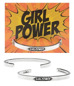 Girl Power Quotable Cuff Pewter Bracelet