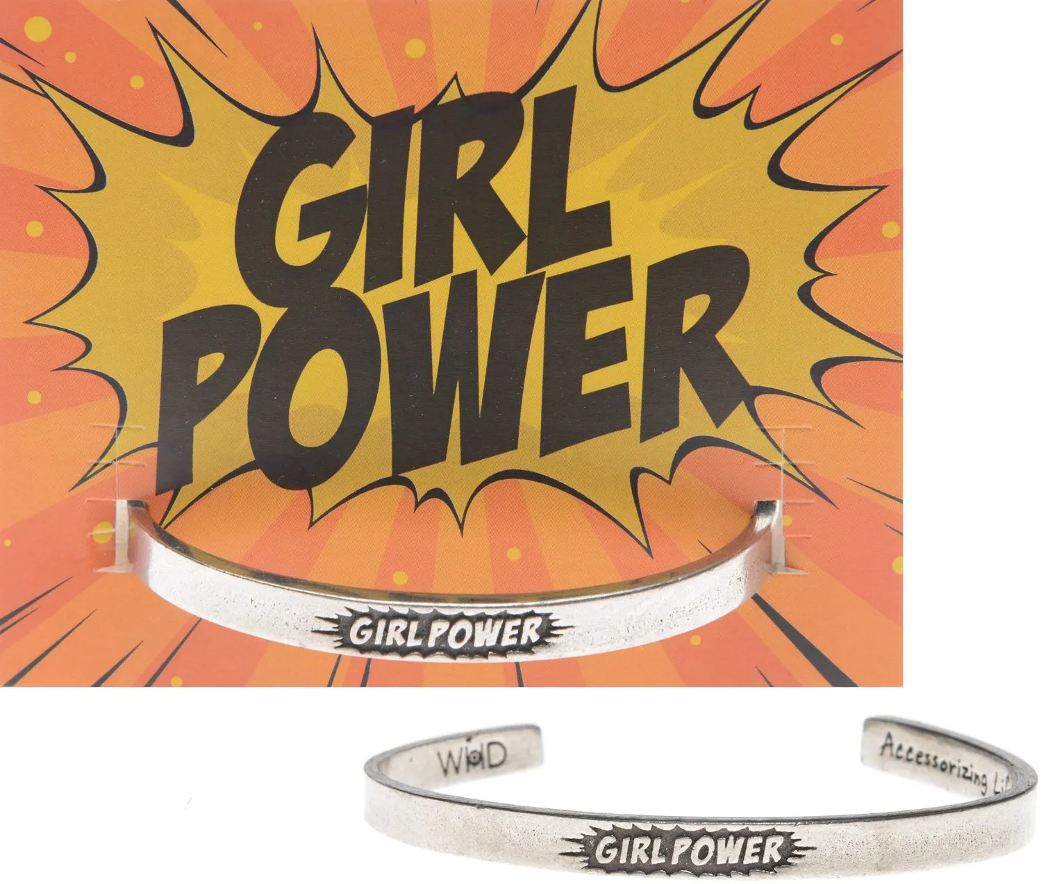 Girl Power Quotable Cuff Pewter Bracelet