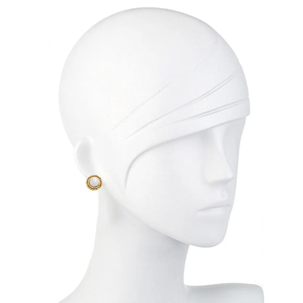 Gold & Coin Pearl Clip Earrings