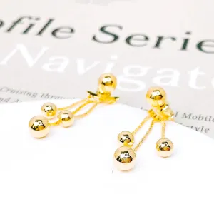 Gold Beaded Tassel Earrings