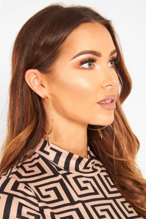 Gold Coin Hoop Earrings - Heily
