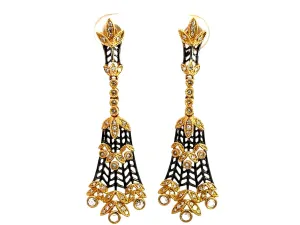 Gold Diamond Lotus Earrings in 14k Yellow Gold