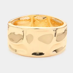 Gold Hammered Cuff Bracelet
