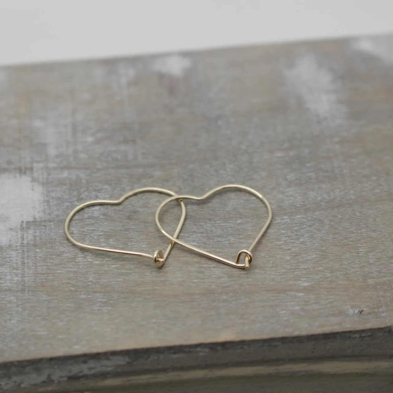 Gold Heart hoop Earrings -