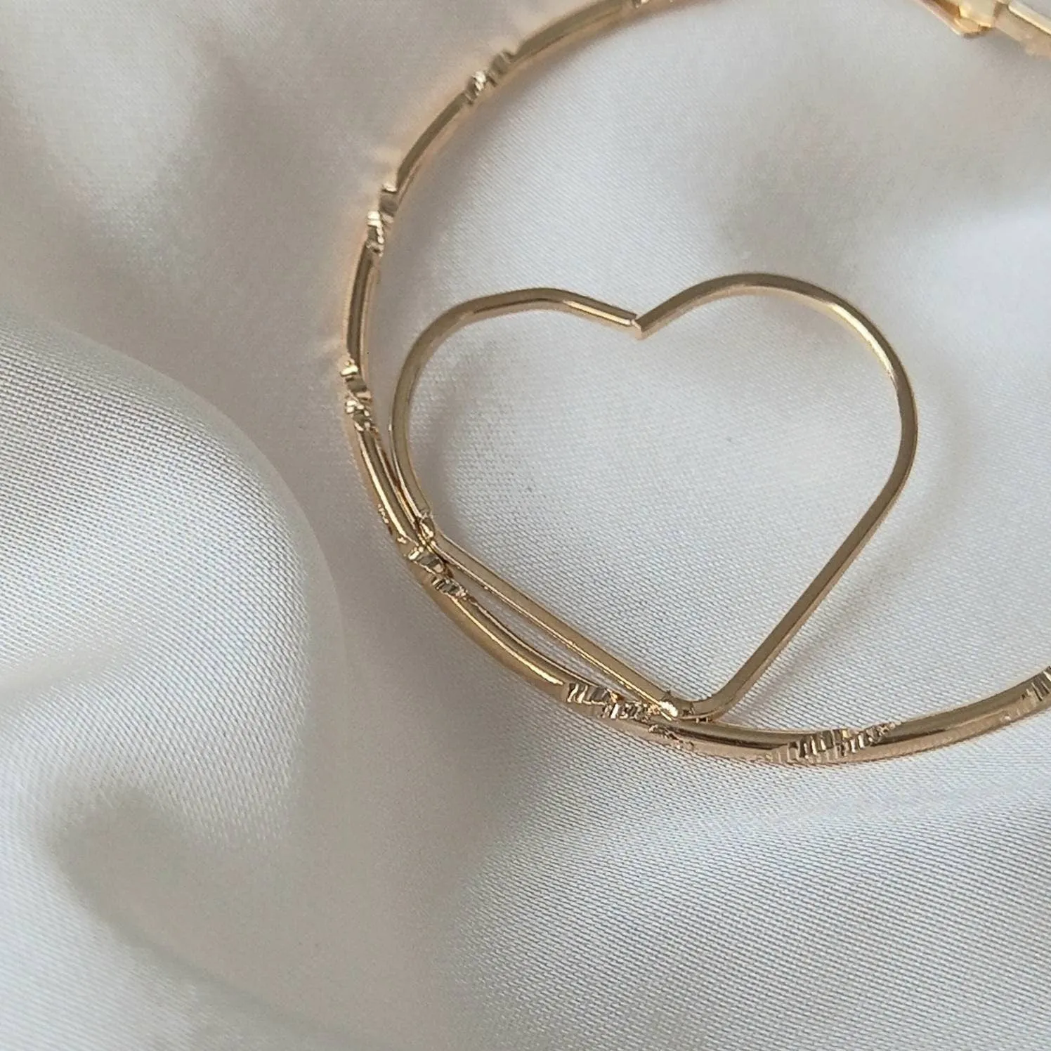 Gold Heart Hoop Earrings - Lightweight Hoop Earrings, Heart Earrings, Hoop Earrings, Cute Earrings, Gold Earrings In The UK, Gold Jewellery