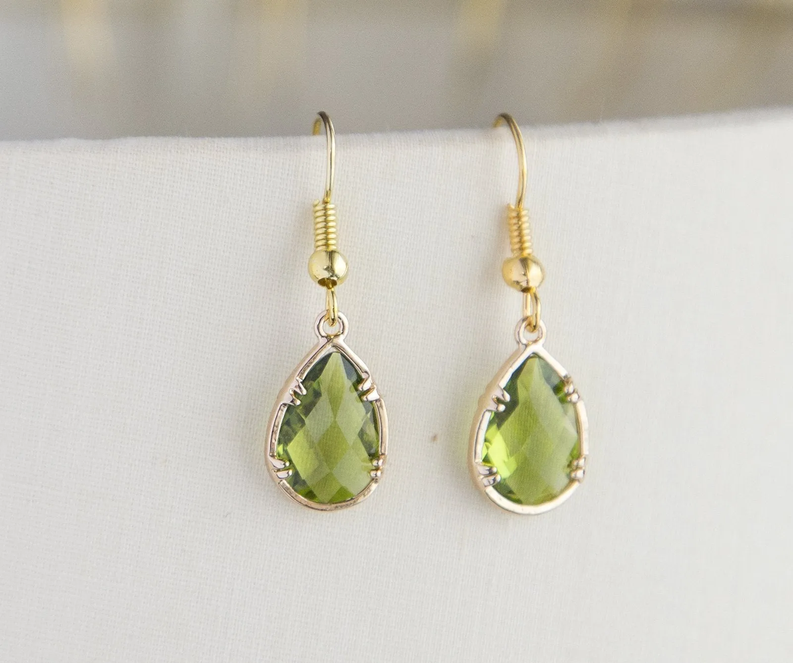 Gold Plated Birthstone Teardrop Earrings - Colorful Birthday Gift