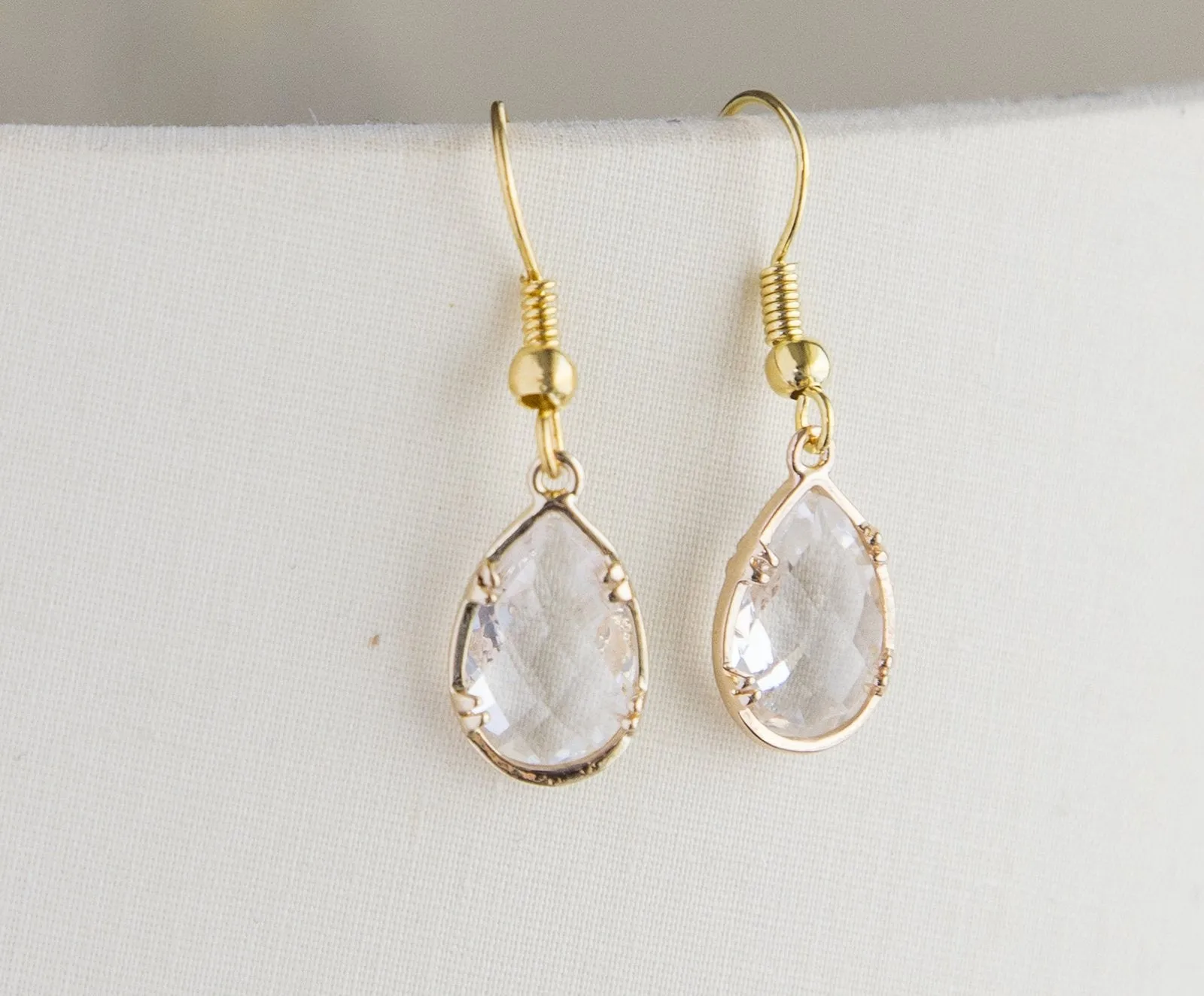 Gold Plated Birthstone Teardrop Earrings - Colorful Birthday Gift