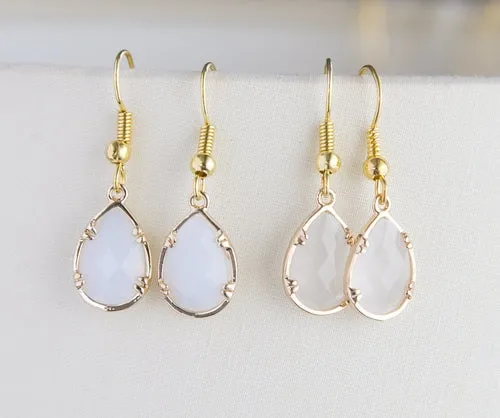 Gold Plated Birthstone Teardrop Earrings - Colorful Birthday Gift