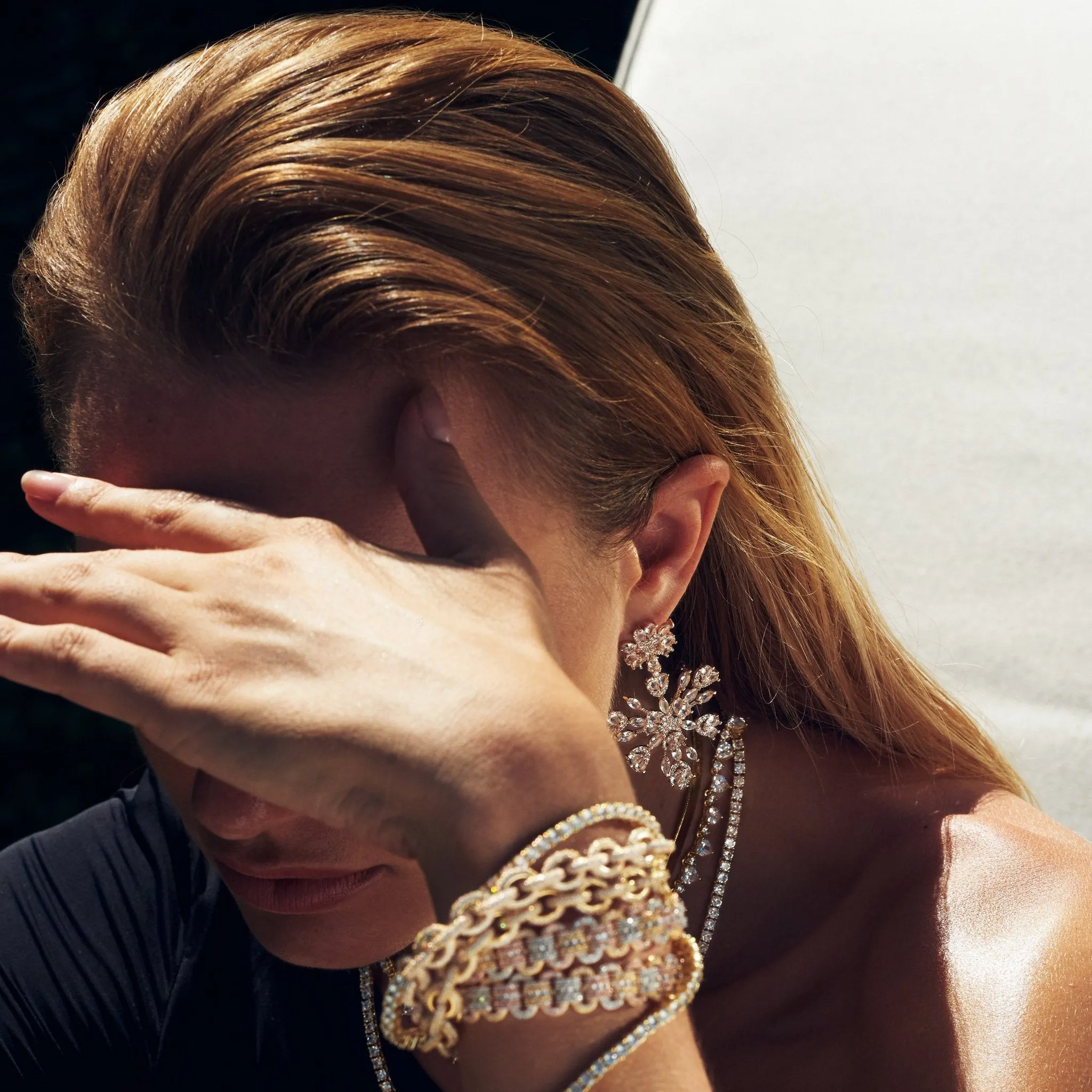GRACE TENNIS BRACELET  - RHODIUM