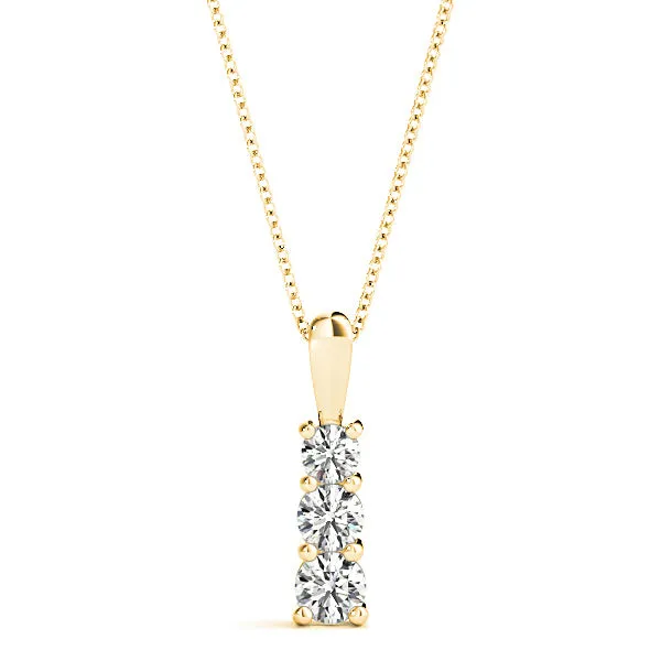 Graduated 0.35 ctw Diamond Three Stone Necklace Pendant