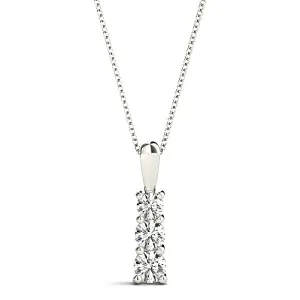 Graduated 0.35 ctw Diamond Three Stone Necklace Pendant