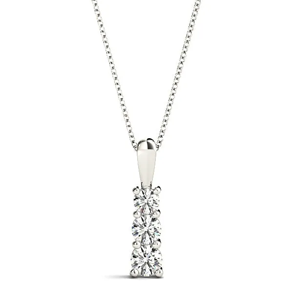 Graduated 0.35 ctw Diamond Three Stone Necklace Pendant