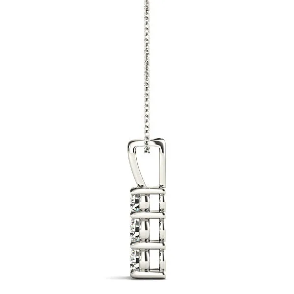 Graduated 0.35 ctw Diamond Three Stone Necklace Pendant