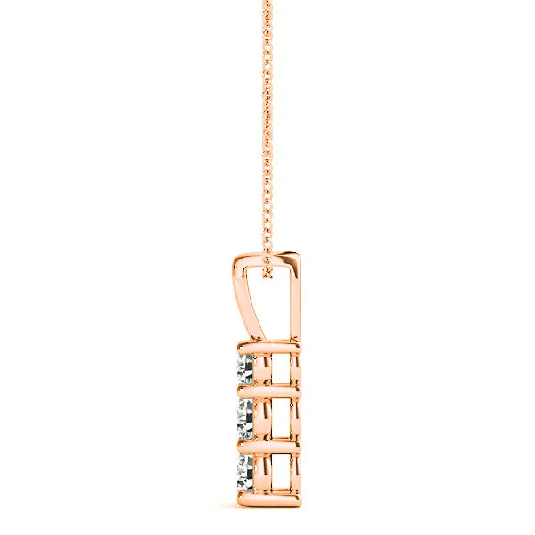 Graduated 0.35 ctw Diamond Three Stone Necklace Pendant