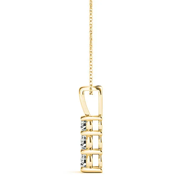 Graduated 0.35 ctw Diamond Three Stone Necklace Pendant