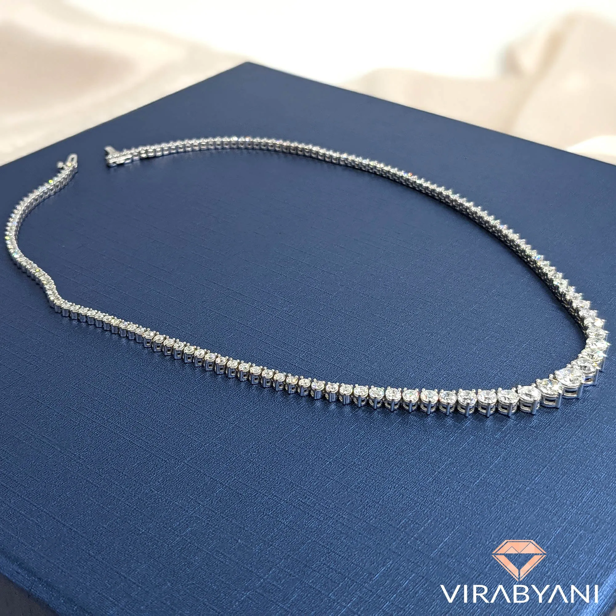 Graduated 10.0 ct. Diamond Tennis Necklace