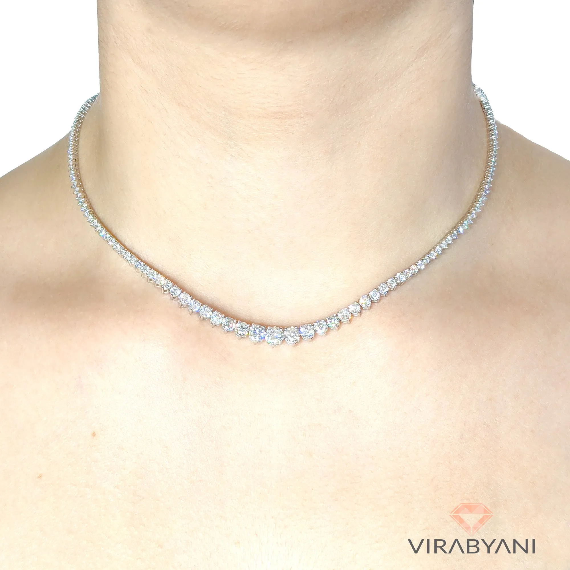 Graduated 10.0 ct. Diamond Tennis Necklace