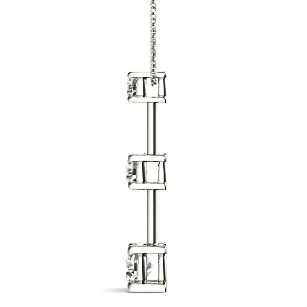 Graduated 1.00 ctw Diamond Three Stone Necklace Pendant