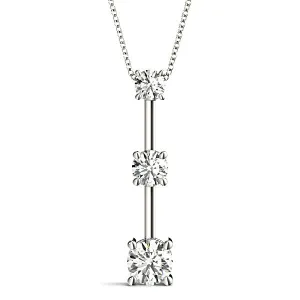 Graduated 1.00 ctw Diamond Three Stone Necklace Pendant