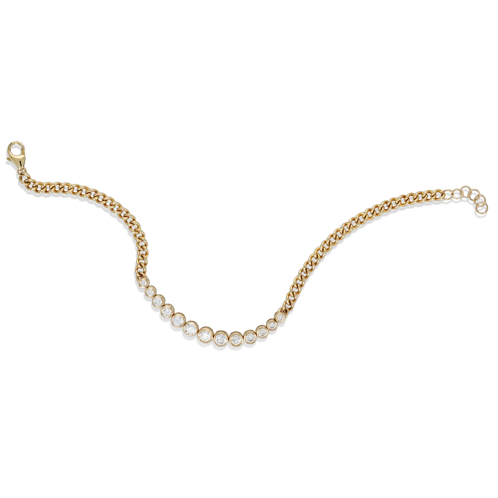 Graduated Diamond Chain Bracelet