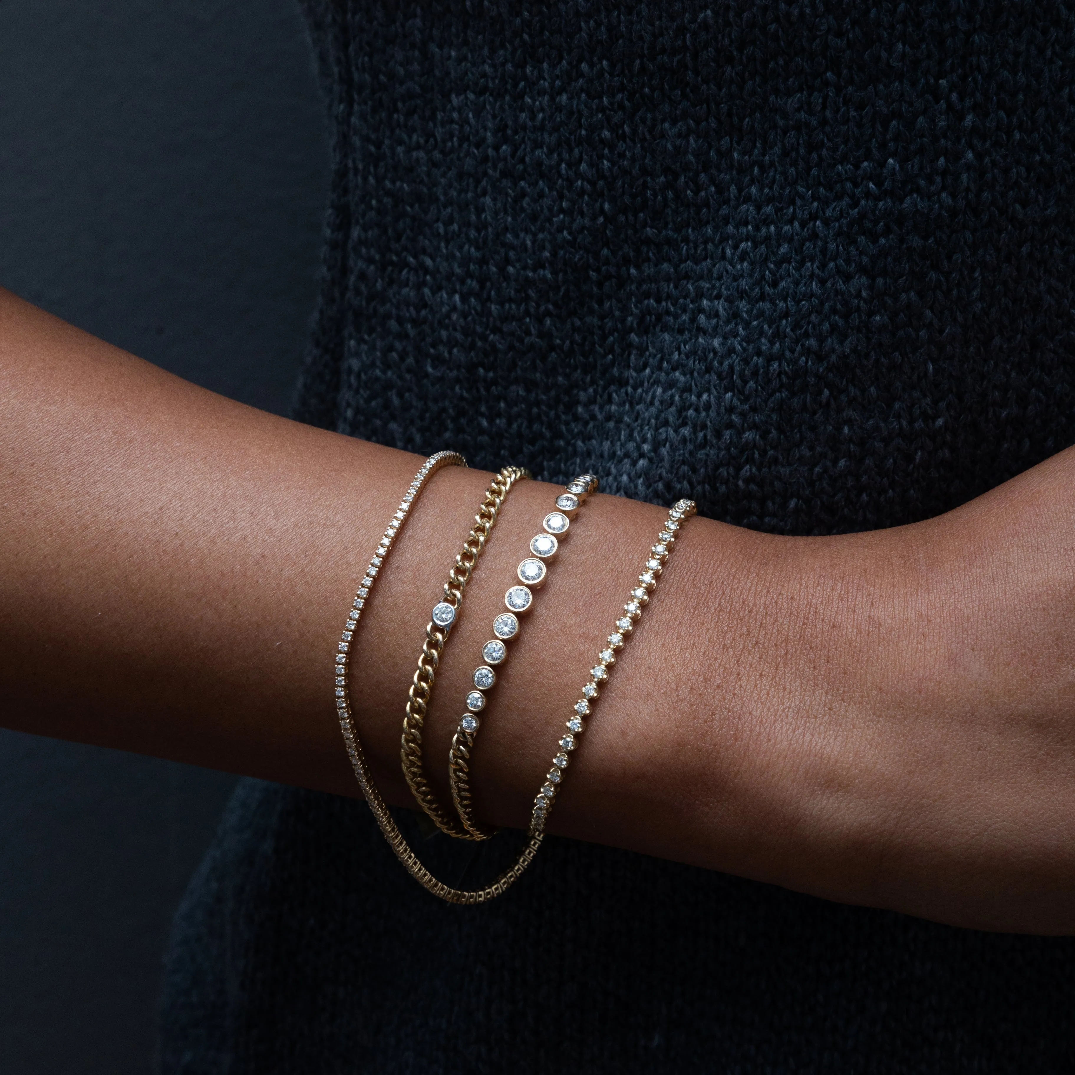 Graduated Diamond Chain Bracelet