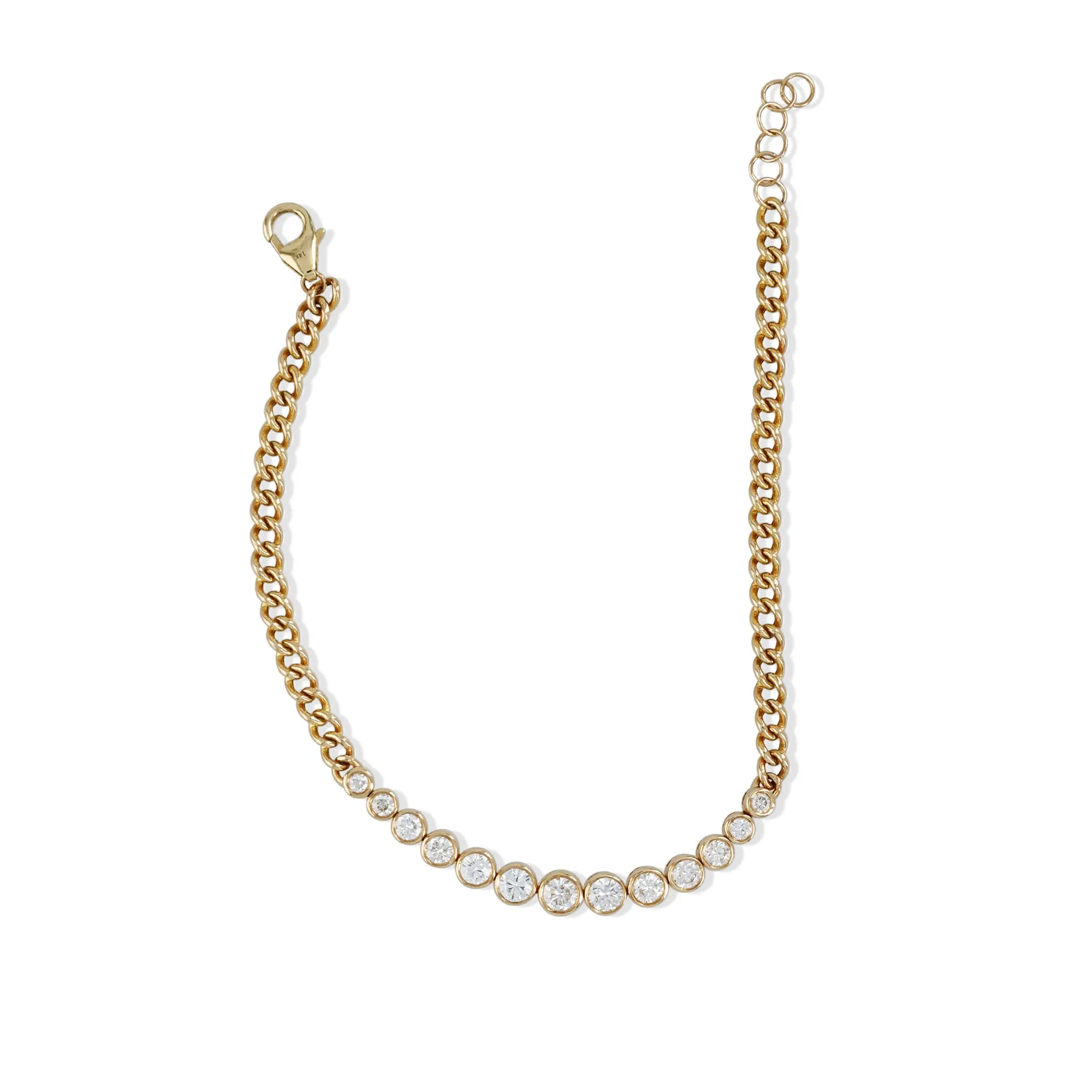 Graduated Diamond Chain Bracelet