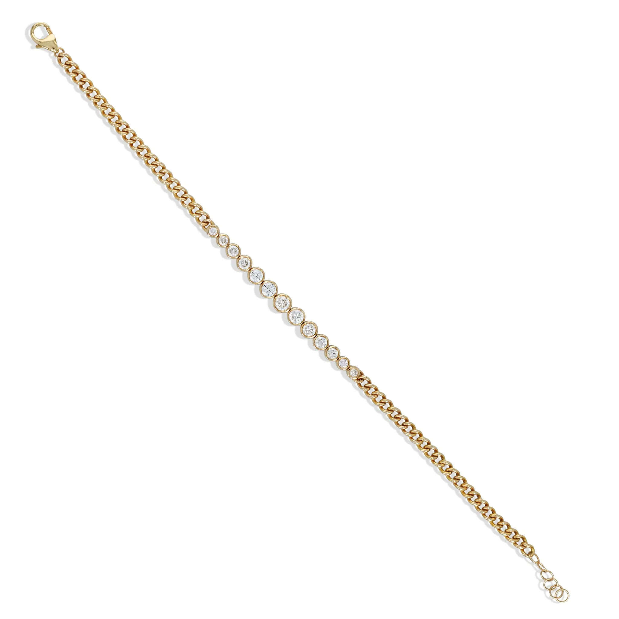 Graduated Diamond Chain Bracelet