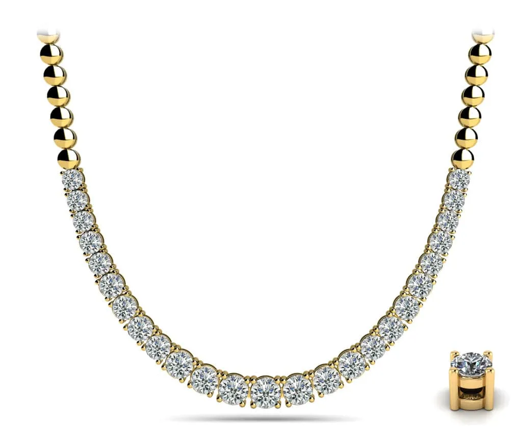Graduated Diamond Necklace With Shiny Diamond Links  with 4.01 ct.(finished)