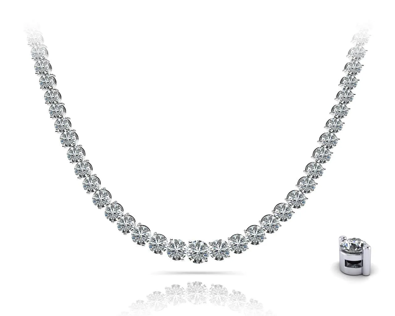 Graduated Diamond Strand Diamond  with 10.95 ct.(finished)